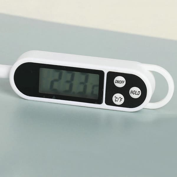 Matlagningstermometer, snabbläsande matlagningstermometer med lång sond och LCD-display, digital kökstermometer köttermometer för matlagning, kött