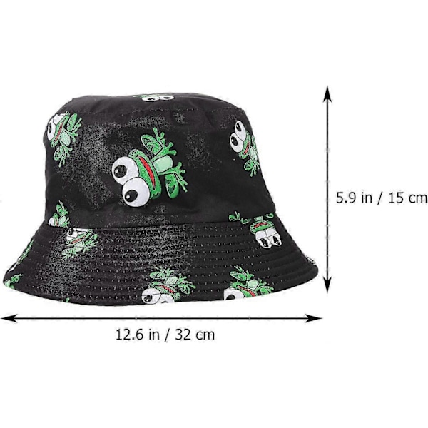 Groda Bucket Hatt Sommar Fiskehatt Packbar Rese Strand Fiskarhatt för Kvinnor Tonårsflickor Vuxna Stil 2