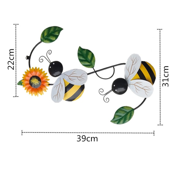 Metallinen mehiläisen seinäkoriste sopii sisä- ja ulkokäyttöön