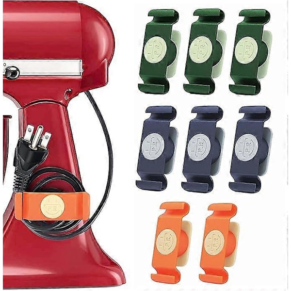 8 stk. ledningsorganisator for apparater, roterbar ledningsvinder, ledningsholder for apparater, kjøkkenkabelorganisator, pluggholder for blender mikser
