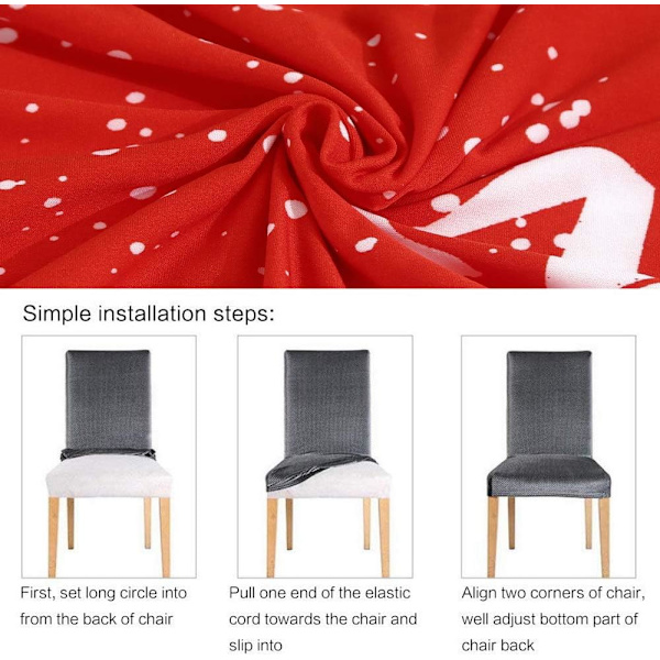 Julstolsöverdrag Röd Tjock Stickad Universal Stretch Elastisk Ch