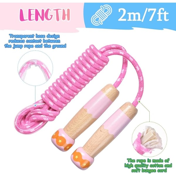 Jump Rope Børn Voksne Justerbar Jump Rope Pack Non-Slip træ