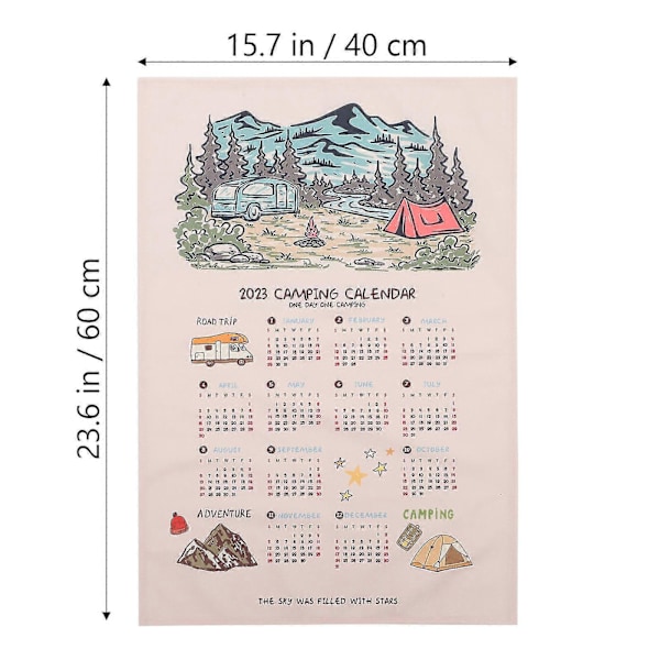 Tyg Campingkalender 2023 Väggkalender Bakgrundskalender För Hemmakontor Sovsal