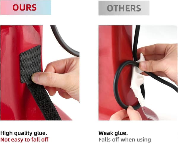 8-delt Datakabel Organizer Kabelstyring Fikseringsstropper Kabelbindere til Nylonkabler