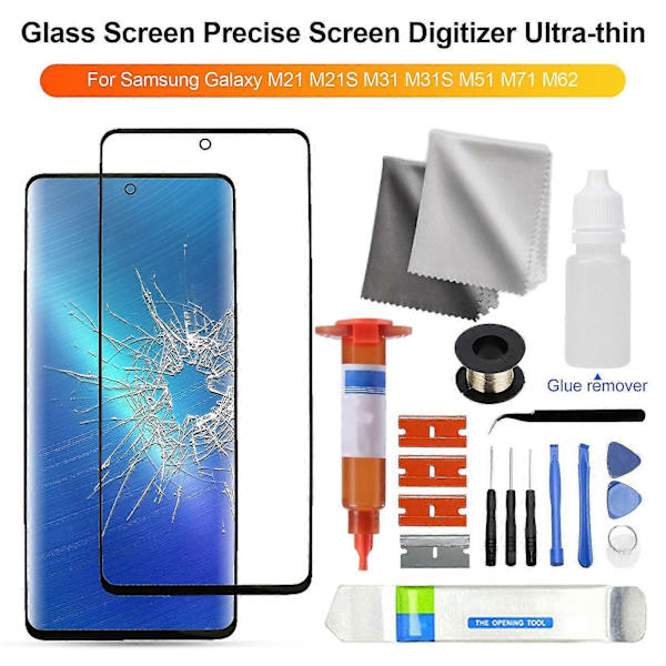 Ydre Front Glas Skærm Touch Panel Udskiftning Reparationsdele til Samsung Galaxy M21 M21S M31 M31S M51 M71 M62