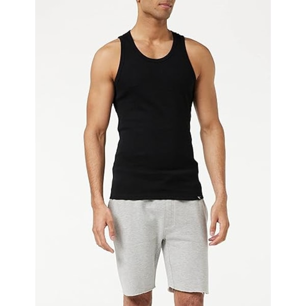 Musta(l) Miesten puhdaspuuvillainen liivi Hedges Ribbed Jersey Summer Vest