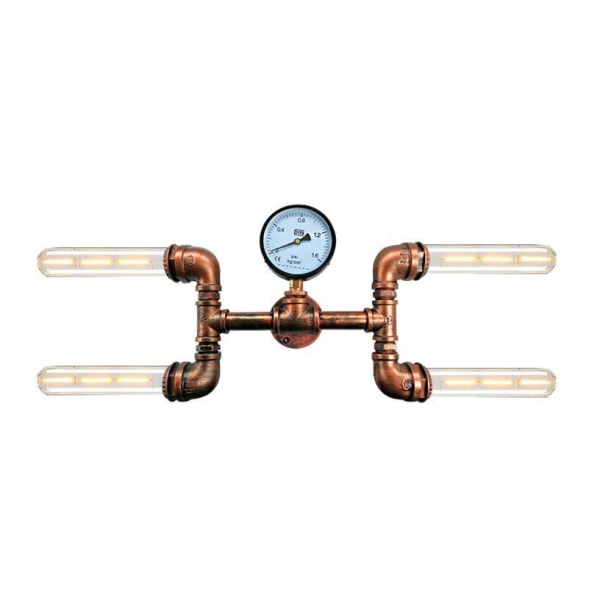 *Retro industriell vegglampe metall vannrør 4 E27 sokler kreativ*