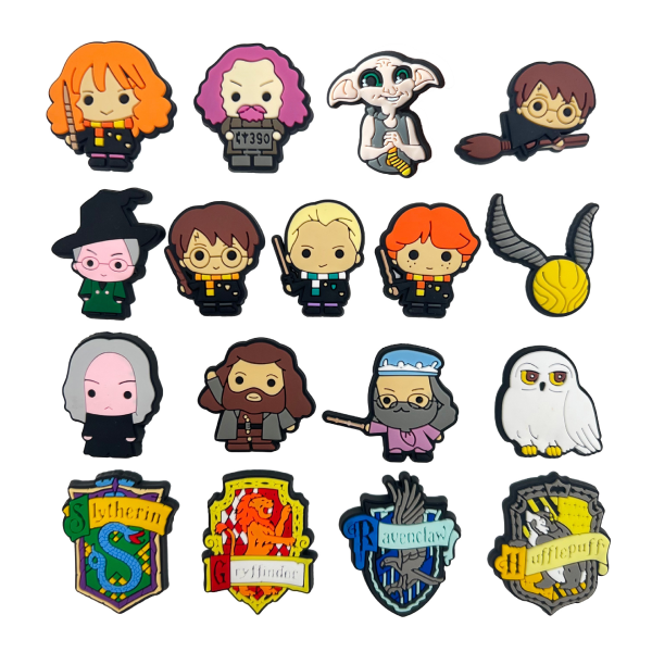 17 Stykker 3D Clog-Sandaler Pynt (Harry Potter), Sko Charms, Klip