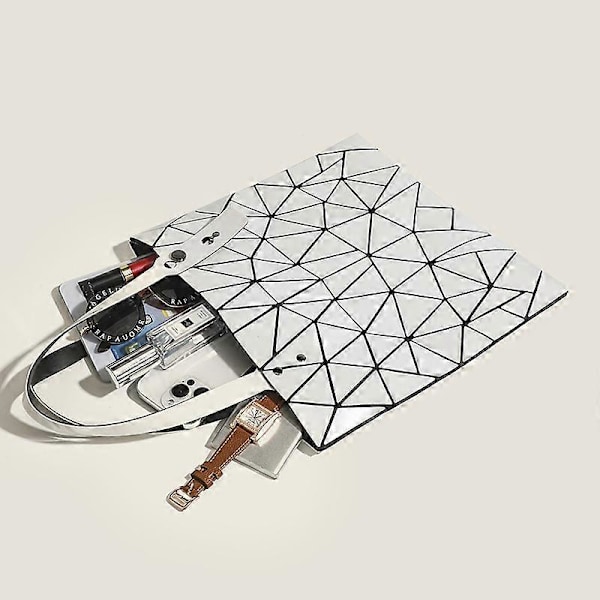 Ny Geometrisk Diamant Splejsning Dame Taske 6 Gitre Samme Stil Håndholdt Skuldertaske
