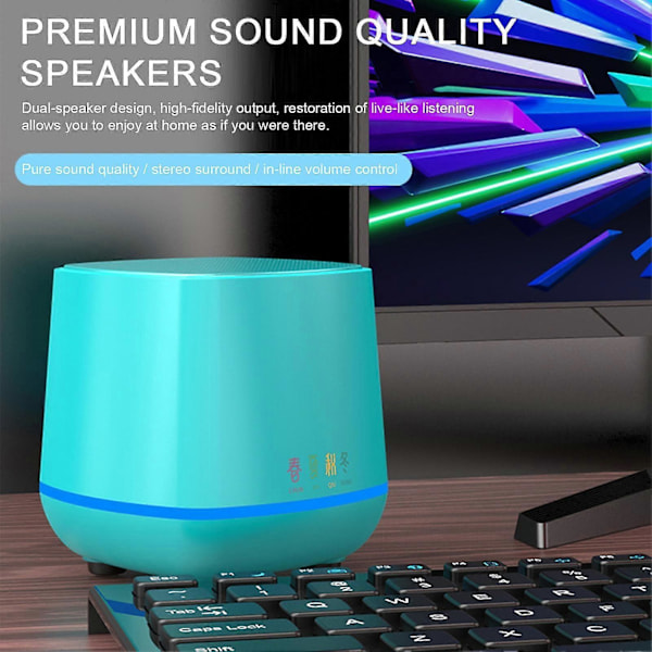 1 par Mini Högtalare Stereo Surroundljud Box USB-gränssnitt Datorer Högtalare för Hemmakontor Skrivbord