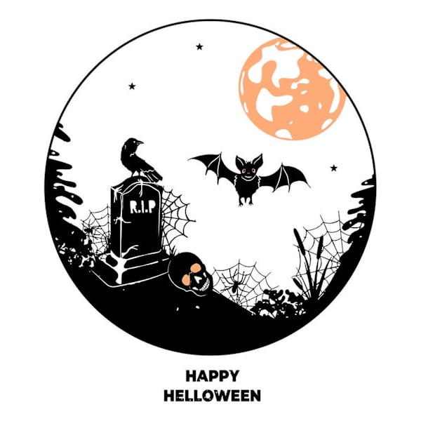 Happy Halloween Skärande Dies Handgjord Schablonform Präglingsmönster