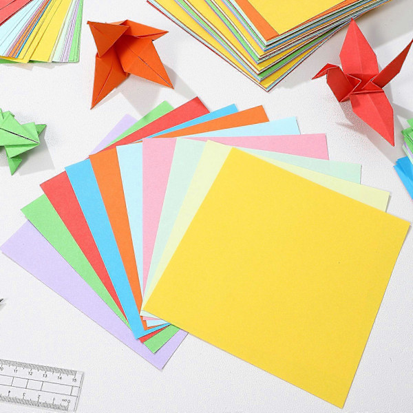 100 Ark Farverigt Firkantet Papir Assorterede Farver Pastel Origami Papir til Børn Voksne Begyndere DIY Kunsthåndværk