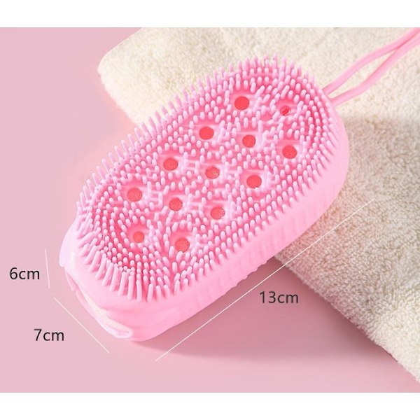 2 Stykker Silikone Bade Håndklæde Kropsrenser Badebørste Silikone Badesvamp Kropssvamp Silica Gel Vaskemaskine Børn Loofah