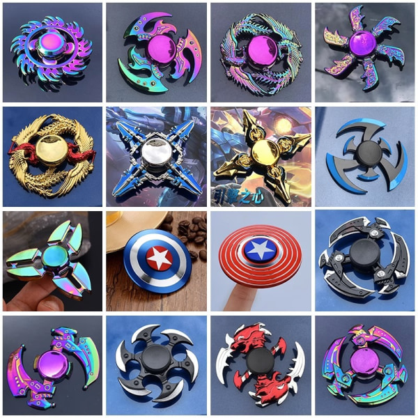 #Metal Farvet Legering Fidget Spinner (Farverig Lotus)#