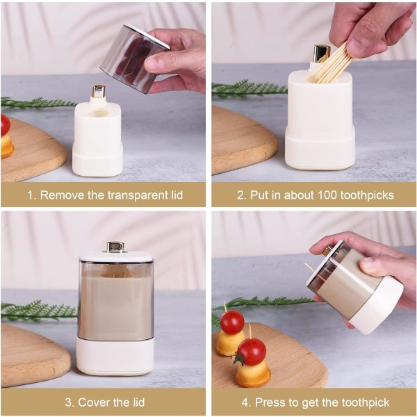 (A-WHITE*2) Tandpepparkhållare Dispenser——2 st Pop-Up Automatisk