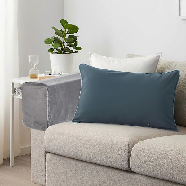 2 stk. Universal Sofa Armlænsbetræk Elastisk Armlænsbeskytter Ensfarvet Armlænsbeskyttelsesklud Grå