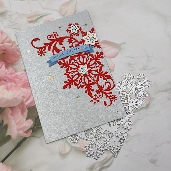 Jul Snöflinga Blomma Metall Skärande Dies Stencil Scrapbooking Diy Album Stämpel Papperskort Präglingsdekoration