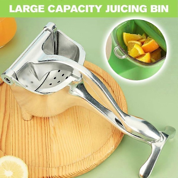 Juicer i rustfrit stål, frugtpresser manuel i rustfrit stål, håndpresser, citruspresser, til presning af citroner, appelsiner, citrusfrugter