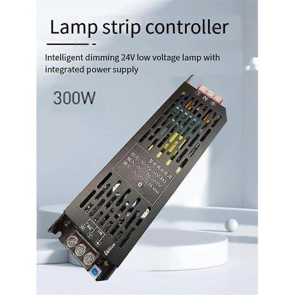 300W LED Strip Kontroller DC24V Belysningstransformator Intelligent Dimming Stemmestyring med Bluetooth APP-kontroll