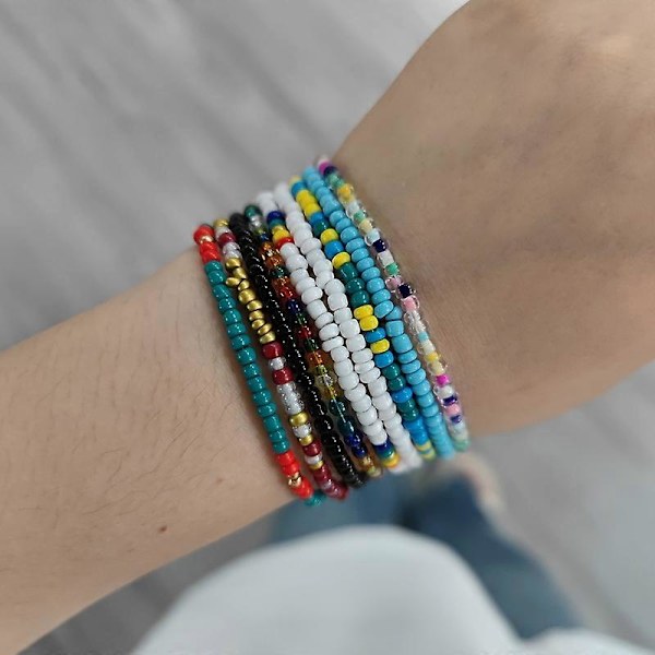 2022 Boho Godteri Farge Perler Halskjede Kragebein Håndlaget Dame Smykker Gave