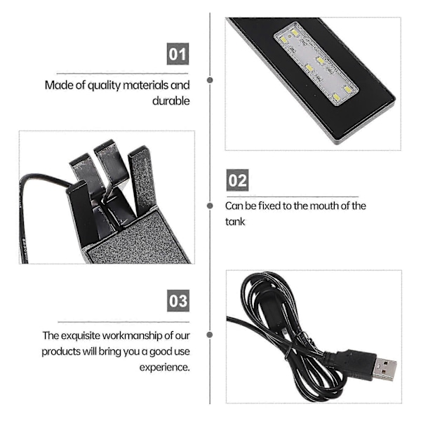 LED Stueplante Potteplanter Lys Akvarielampe Akvariebelysning Lampe Akvarie Clip Lys