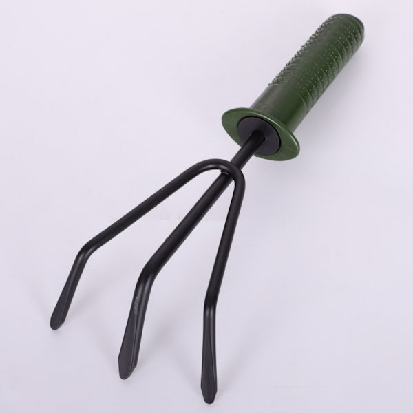 Tre-tannet rive - Mini hageredskaper, liten rive og spade, liten