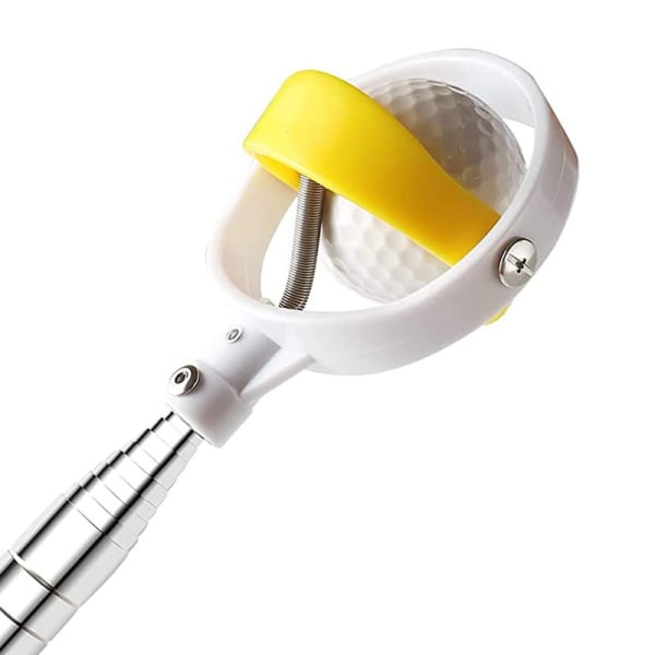 #Stainless Steel Telescopic Golf Ball Retriever for Water with Golf Ball Putter Grabber Tool Golf Accessories Golf Gift for Men Yellow#