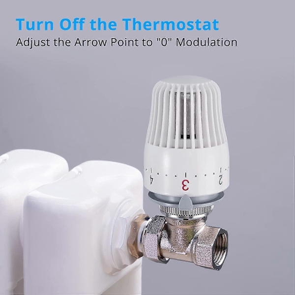 4-pakning termostatisk hode, erstatningshode for M30 x 1,5 radiatorventil, termostatisk radiatorventil