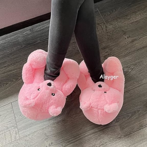 Dame Plys Bamse Tøfler Hjem Indendørs Bløde Anti-Slip Søde