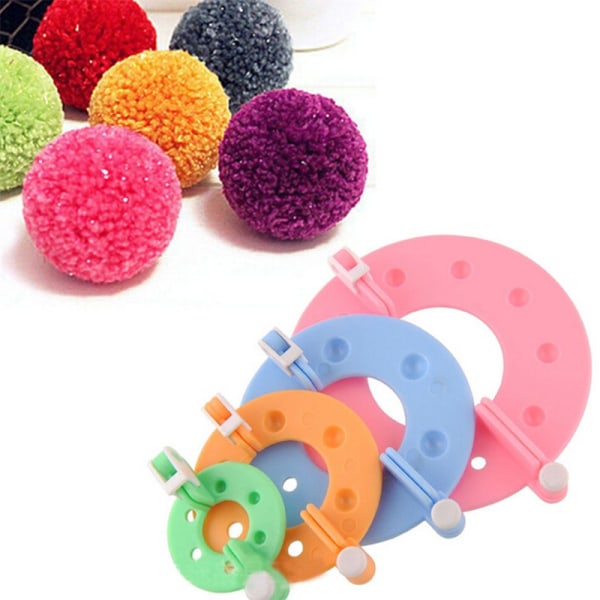 /#/8 stk. sæt pompom maker værktøjer pompom making kit DIY strikkeværktøj med saks 4 størrelser/#/