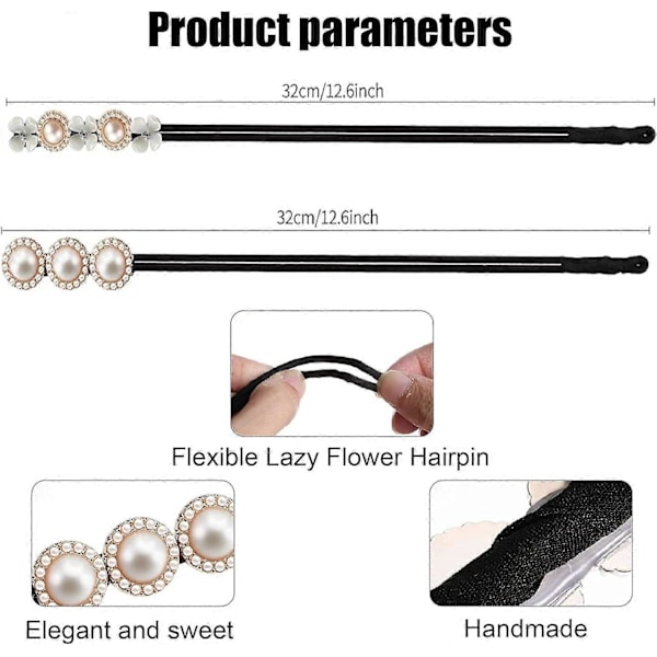 Magic Bun, 2 stycken Hårband för knut, Knut, Donut Bun Maker Frisyr, Hårklämma i tyg, Knutaccessoar, Hårknut, Håraccessoar, Återanvändbar Knutmakare, D