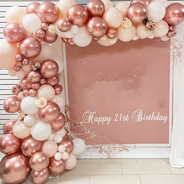 Festballonger 50 stk 12 tommer Roségull Metallisk Krom Helium