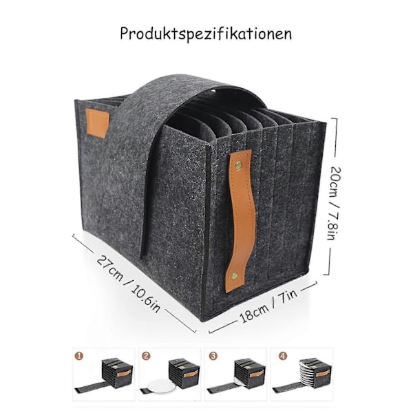 Foldbar Tallerken- og Skålholder, Bærbar Filtpose, Køkken Camping Spisebestik Filt Dish Holder Jb51-3