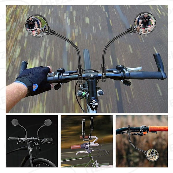 2 kpl Pyöräpeilit 22-32 mm Ohjaustangolle - 3D Turvapeilit, 3