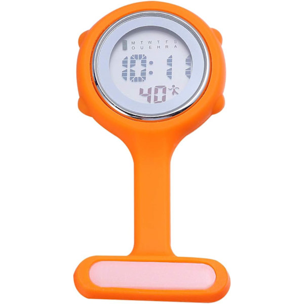 1 stk Sygeplejerske Ur Brosche Sygeplejerske Ur (Orange) med Klips til Læge