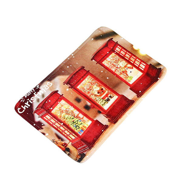 Jul Golvmat Ansiktslös Docka Telefonkiosk Träd Mönster Halkfri Rektangulär Rolig Tomte Entré Golvmat Juldekoration Kaesi50x80cm