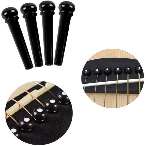 /#/Akustisk gitarbro-pinner sett med 24 med 1 brotrekker elfenben og svart/#/