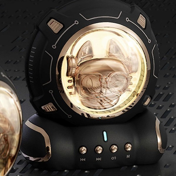 Kreativ Astronaut Trådløs Bluetooth Højttaler Mini Bærbar Mobiltelefon Subwoofer Udendørs Lille Audio Sort