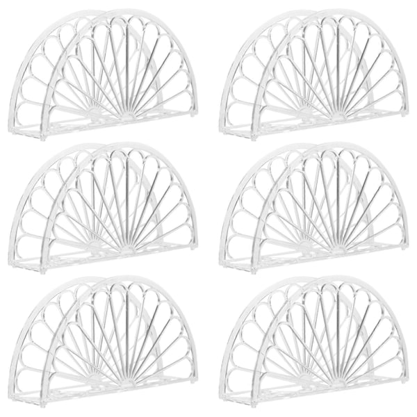 6 stk. Klar Servietholder Halvcirkel Servietholder Dekorativ Serviet Organizer Stand