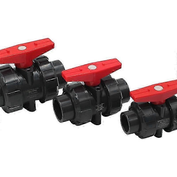 Kaksoisliitosventtiili liimattavaksi halkaisija 25 mm PVC-palloventtiili, DN20 (sisähalkaisija 25 mm)