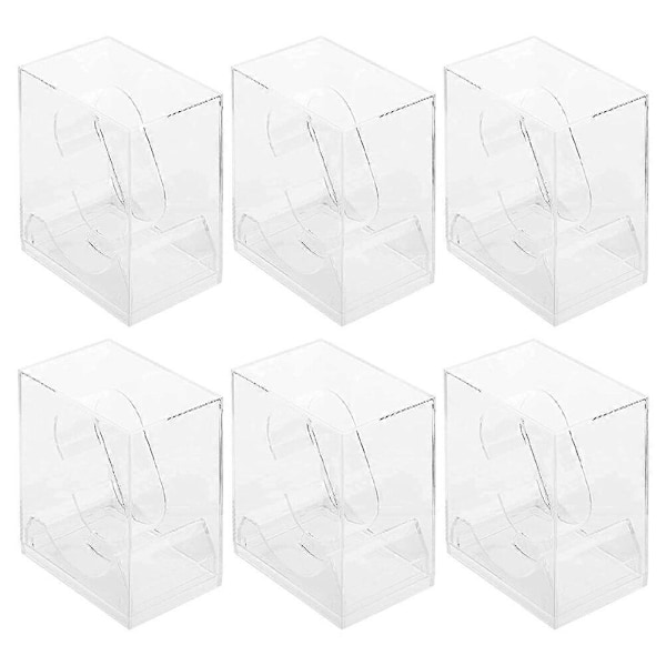 6 st Klockdisplayställ Lådor Transparenta Klocklådor Fyrkantiga Klockfodral Klockpresentförpackningar