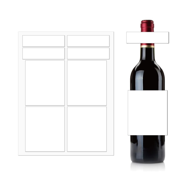 /#/10pcs Blank Wine Labels, 2 Sizes, Matte White Stickers, Adhesive /#/