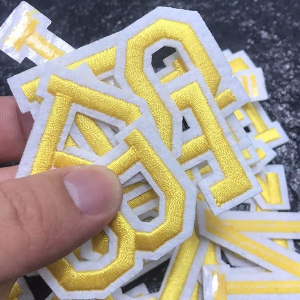 /#/26 stk. engelske alfabet-patches, broderede stofpatches/#/