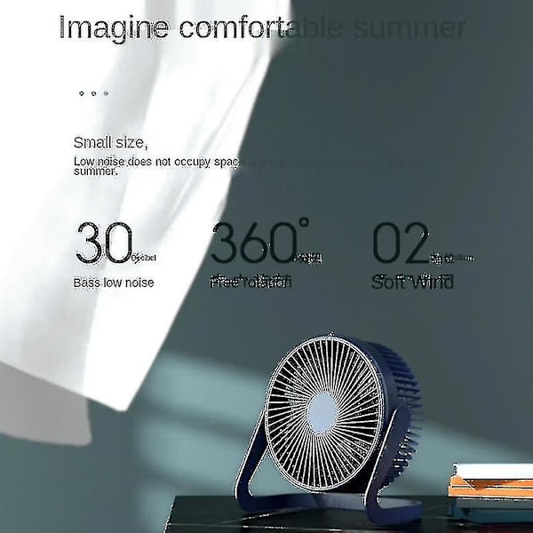 Liten USB-fläkt Skrivbord 5 tum Plug In Mini Tyst Små Fläktar Portabel Fläkt (svart)