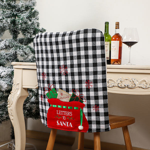 #Set med 2 julrutiga stolsöverdrag, 50 x 46 cm, C#