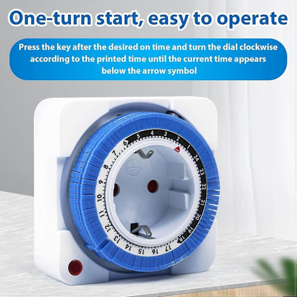 Elektrisk Stikkontakt Timer, Elektrisk Stikkontakt Timer 24 Timers Timer Stikkontakt 96 Brytersegmenter Programmerbar Timer Bryter med Indikatorlys 16A A