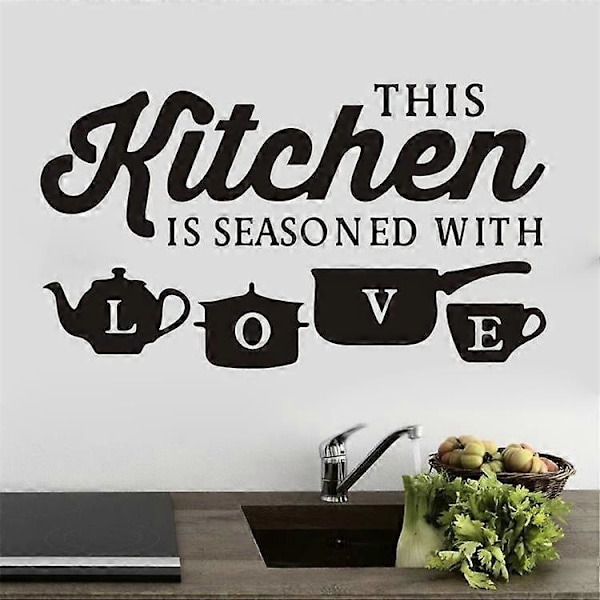 This Kitchen Is Seasoned With Love Veggklistremerker Kjøkkendekorasjon Veggdekor
