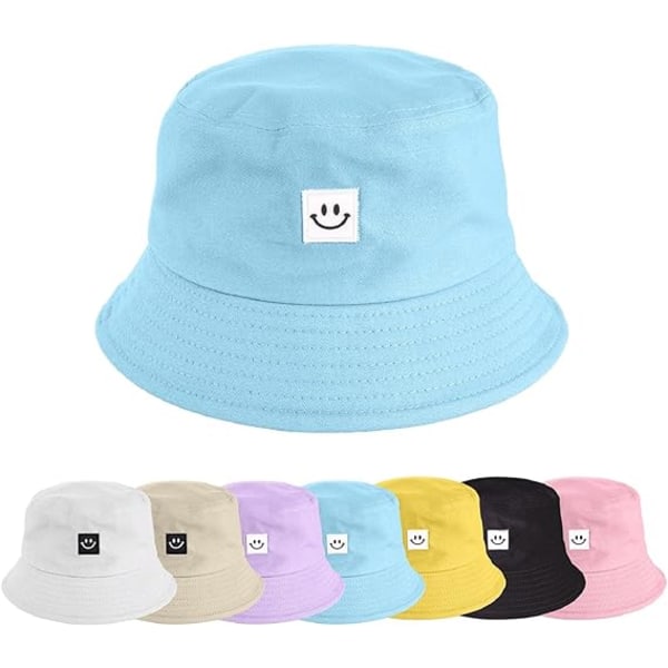 Blå Fiskehatt Kvinna Solhatt Bucket Hat Bomullshatt Fol