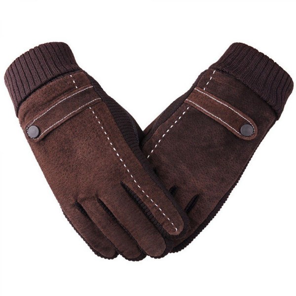 #Brune varme vinterhandsker, vindtætte herrehandsker#