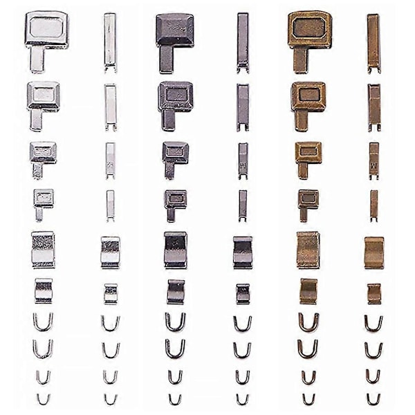 24 Set Dragkedjehuvud Sliders Fäste Insättningsstift Dragkedjestopp Tillbehör
